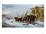 Halt at the George Inn, Winter Giclee Print by John Charles Maggs