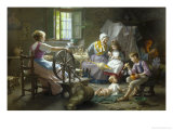 The Spinning Wheel Giclee Print by Giovanni Battista Torriglia