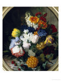 Still Life of Foxgloves and Roses Giclee Print by Virginie De Sartorius