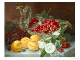 Still Life of Raspberries in a Glass Bowl Reproduction procédé giclée par Eloise Harriet Stannard