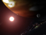 Gas Giant Planet Orbiting the Cool, Red Dwarf Star Gliese 876 Photographic Print by Stocktrek Images 