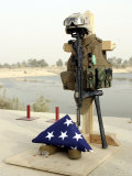 Fallen Soldier's Gear, Camp Baharia, Iraq, June 12, 2007 Photographic Print by Stocktrek Images 