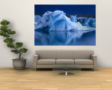 Jokullsarlon Lagoon Containing Icebergs from Breidamerkurjokull Glacier, Austurland, Iceland Wall Mural
