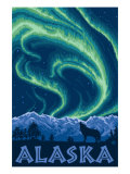 Alaska Northern Lights and Wolf Posters