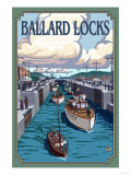 Ballard Locks and Boats, Seattle, Washington Art