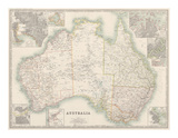 Australia Map 1880 Premium Giclee Print by Keith Johnston