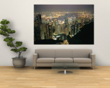 Paul Chesley - The Hong Kong Skyline is Lit up at Night with Thousands of Lights - Duvar Resmi Paul Chesley - The Hong Kong Skyline is Lit up at Night with Thousands of Lights - Duvar Resmi