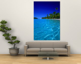 Tropical Lagoon Waters, Aitutaki, Southern Group, Cook Islands Reproduction murale géante