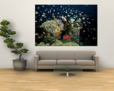 Fish Abound in a Coral Reef off the Coast of Papua New Guinea Wall Mural by Wolcott Henry