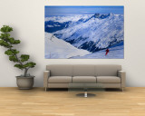 Looking Across Alps Towards Mont Blanc from Meribel Valley in Haute-Savoie, Meribel, France Reproduction murale géante