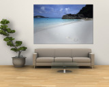 Footprints in Sand at Ko Similan Beach, Similan Islands National Marine Park, Thailand Reproduction murale géante par Holger Leue