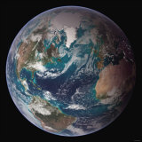 Planet Earth Eastern Hemisphere, NASA Satellite Composite Lámina fotográfica por Stocktrek Images