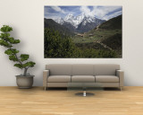 View of a Small Village with Mount Everest in the Background Wall Mural by Tim Laman