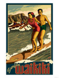 Duke Kahanamoku Surfing Scene, Waikiki, Hawaii - Poster Duke Kahanamoku Surfing Scene, Waikiki, Hawaii - Poster