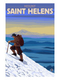 Mountain Climbing, Mount St. Helens, Washington Prints