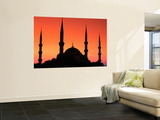 Dome and Minarets of Blue Mosque, Sultan Ahmet Camii, Istanbul, Turkey Wandgemälde von John Elk III