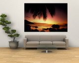 Tropical Sunset on Beauvallon Bay, Seychelles Affiches van Nik Wheeler
