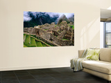 Overview of Terraced Royal Inca Ruins, Machu Picchu, Peru Wall Mural by Jeffrey Becom