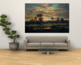 Pond at the Edge of a Wood Wall Mural by Théodore Rousseau