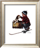 Boy Meets His Dog Art by Norman Rockwell