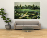 The American National Game of Baseball Reproduction murale géante par Currier & Ives 