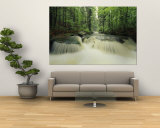 Waterfall time exposure,  Bayerischer Wald National Park, Germany Reproduction murale géante par Norbert Rosing