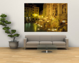 Trevi Fountain at Night, Rome, Italy Veggmaleri av Connie Ricca