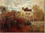 The Artist's Garden at Argenteuil Stretched Canvas Print by Claude Monet
