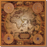 Antique Map, Cartographica I Stretched Canvas Print
