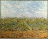 Wheat Field with a Lark Framed Canvas Print by Vincent van Gogh