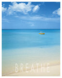 Blue Seas of Barbados Poster by Larry Ulrich
