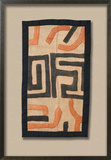 Lunda Kuba Cloth, natural background with brown/rust/or orange applique Dimensional Product
