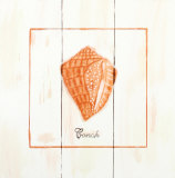 Conch Cartel de madera