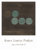 Aqua Lily Pads II Láminas por Karen Lorena Parker
