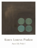 Aqua Lily Pads I Póster por Karen Lorena Parker