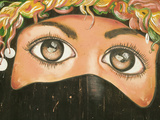 Town Murals, Er Rachidia, Ziz Valley, Morocco Photographie par Walter Bibikow