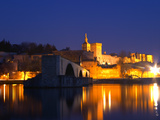 Pope's Palace on the Rhone and Pont Saint St. Benezet, Avignon, Vaucluse, Provence, France Photographic Print by Per Karlsson