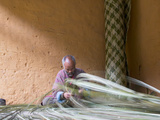 Man Weaving Bamboo Mat, Phobjikha Valley, Trongsa, Bhutan Photographic Print by Keren Su