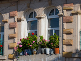Windows and Flowers in Village, Cappadoccia, Turkey Fotografie-Druck von Darrell Gulin