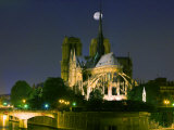 Full Moon over Notre Dame Cathedral at Night, Paris, France Photographic Print by Jim Zuckerman