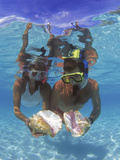 Snorkeling in the Blue Waters of the Bahamas Photographic Print by Greg Johnston