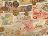 Montage of Coins and Paper Money Photographic Print by Steve Satushek