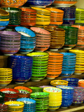Bowls and Plates on Display, for Sale at Vendors Booth, Spice Market, Istanbul, Turkey Photographic Print by Darrell Gulin