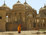 Bada Bagh with Royal Chartist and Finely Carved Ceilings, Jaisalmer, Rajasthan, India Photographic Print by Keren Su