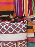 Details of the Carpet Souk, the Souqs of Marrakech, Marrakech, Morocco Photographie par Walter Bibikow