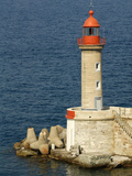 Port Lighthouse Guards Entrance to Harbor, Bastia, Corsica, France Photographie par Trish Drury