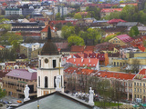 Cityscape Dominated by Cathedral Bell Tower, Vilnius, Lithuania Photographic Print by Keren Su