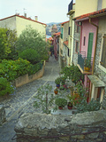 Narrow Cobblestone Street, Fishing Village, Collioure, Languedoc-Roussillon, France Photographic Print by Per Karlsson