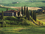 Europe, Italy. A pastoral Tuscany villa in Val d'Orcia Photographic Print by Dennis Flaherty