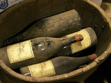 Magnum Bottles in Wooden Vat at Chateau Saint Cosme, Gigondas, Vaucluse, Rhone, Provence, France Lámina fotográfica por Per Karlsson